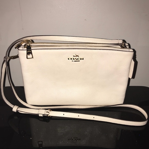 Coach Handbags - COACH Lyla Double Gusset Leather Crossbody Purse